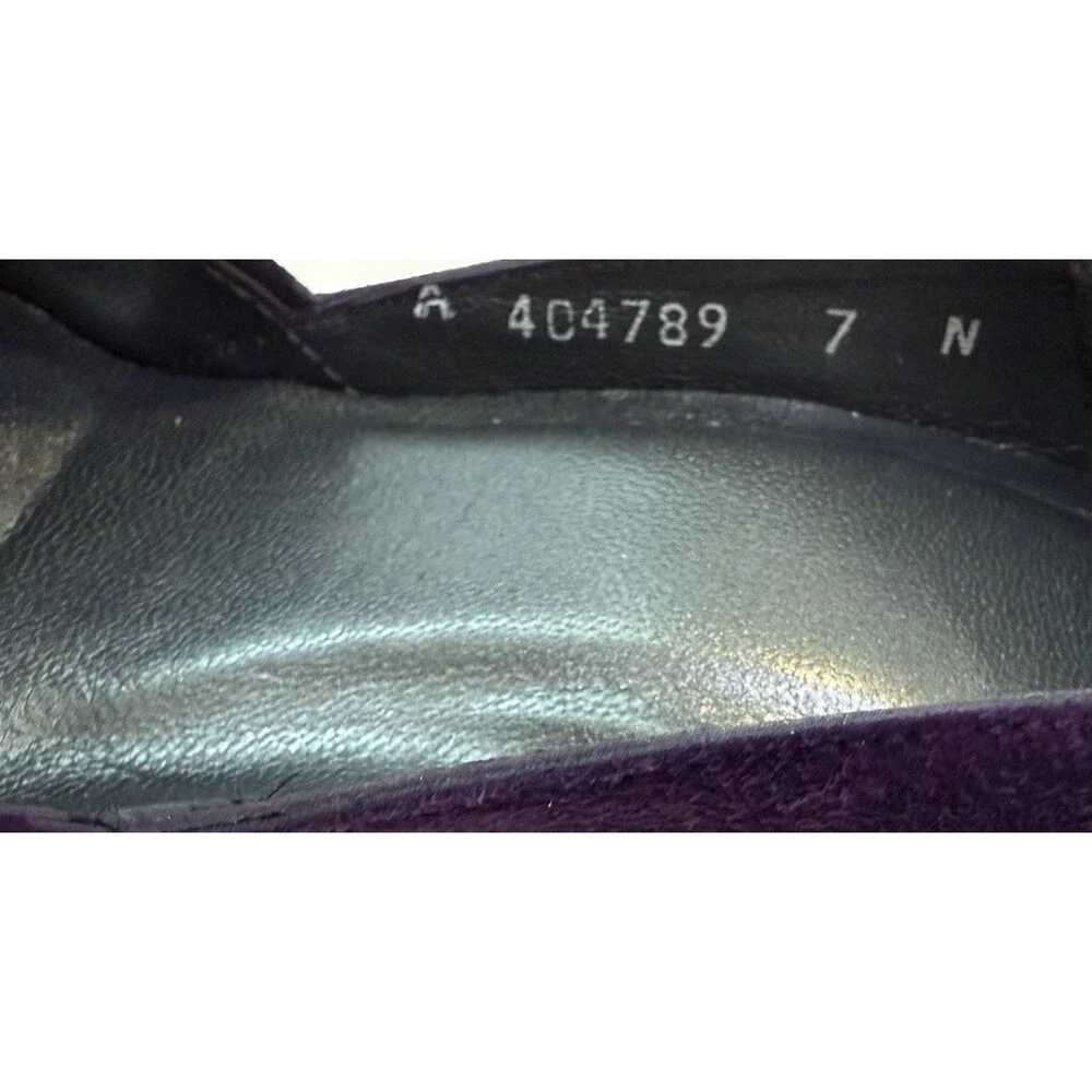 Stuart Weitzman Purple Suede Peep Toe Heels Size 7N Platform Pumps